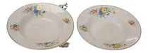Comprar Antiguos 2 Platos Hondos Ingleses Con Bellas Flores 