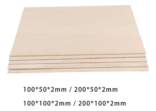 10 Tableros De Madera Contrachapada Fina Para 100x50x2mm