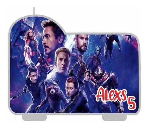 Vela De Cumpleaños Personalizado Temática Avengers