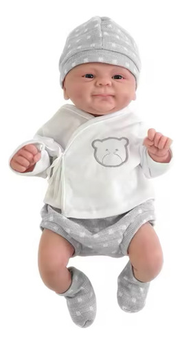 Bebé Reborn Niño De 36cm Silicona Platino Ojos Abiertos