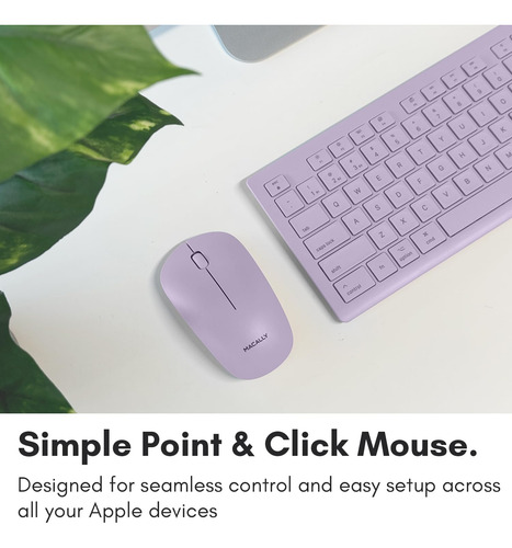 Wireless Keyboard And Mouse Combo Macally For Mac - Purple