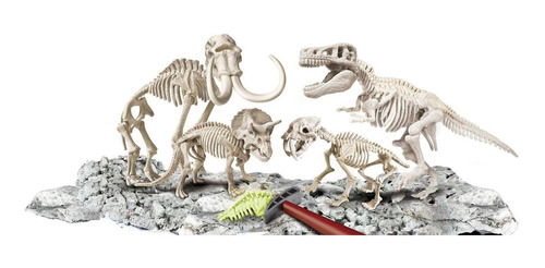 Imagen 2 de 3 de Juego De Excavación 4 En 1 Dinosaurios Fluorescentes- Clemen