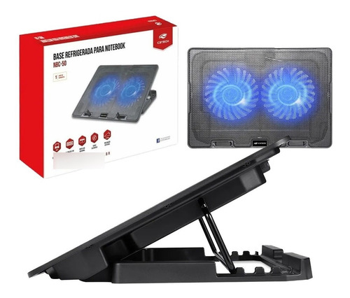 Base Para Notebook Gamer Suporte Vertical Cooler Duplo Led