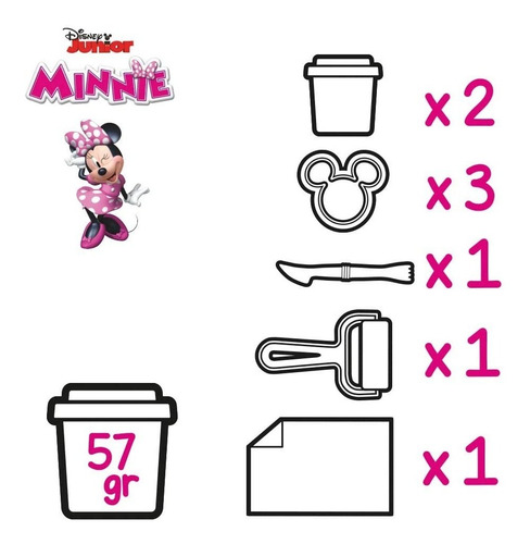 Imagen 4 de 7 de Maletín De Juegos Minnie Mouse Con Plastilina Y Accesorios