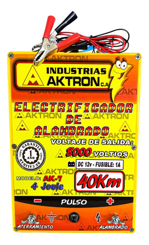 Energizador Electrico Aktron 40km 12v New Farmers Power 