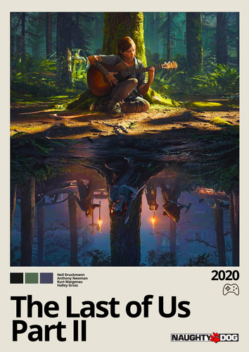Poster The Last Of Us Part 2 Ii - Jogo Retro A4 Minimalista