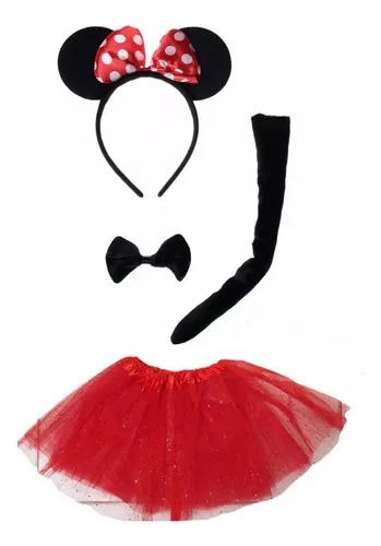 comprar Set Disfraz Minnie Vincha Con Moño Cola Y Pollerita Tutu