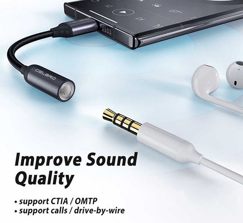 Imagen 3 de 7 de Adaptador Audio Usb C - Auxiliar Hembra Jack 3.5mm - Celbro