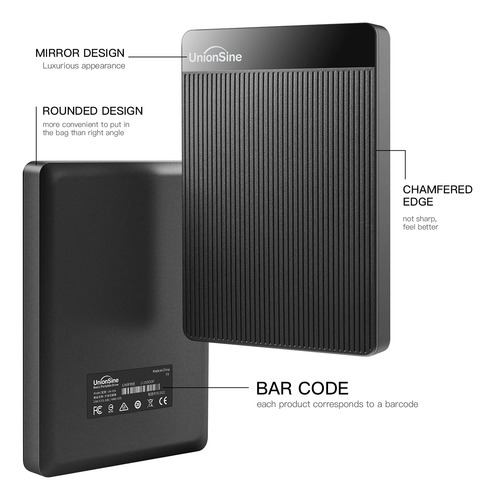 Disco Duro Externo Portátil De 2 Tb Usb 3.0 Compatible Con D