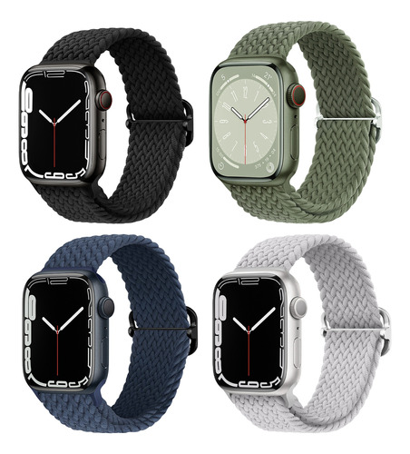 4 Correas Trenzadas Para Apple Watch Ultra 9 8 7 Se 6 5 3 2