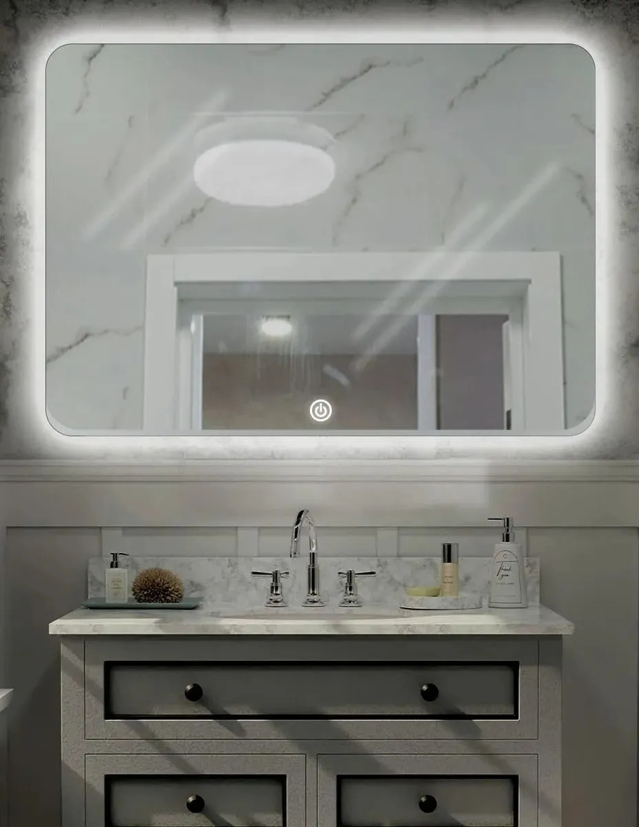 Red Velvet Espejo Baño Inteligente Rectangular Luz Led 3 Ajustes Tactil