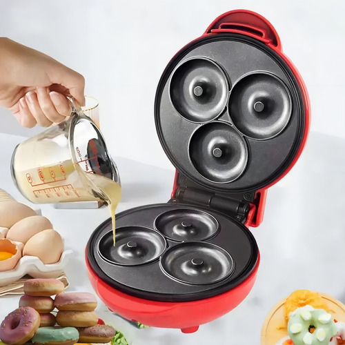 Mini Máquina De Fazer Rosquinhas Donuts Confeitaria Cozinha Cor Vermelho 110v
