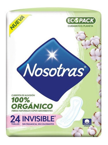 Toallas Higienicas Nosotras Organica Invisible X 24und