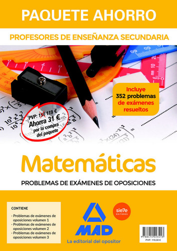 Paquete Ahorro Matematicas Problemas De Examenes, Cuerpo De