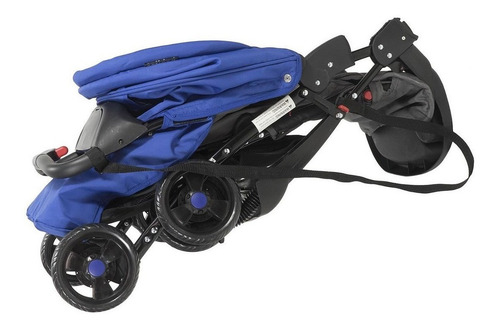 Carrinho de bebê de paseio travel system Bebitos Safari Cochecito con huevito travel system azul com chassi de cor preto