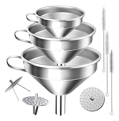Kit Embudos Colador De Extracción Cocina Rellenar Líquidos