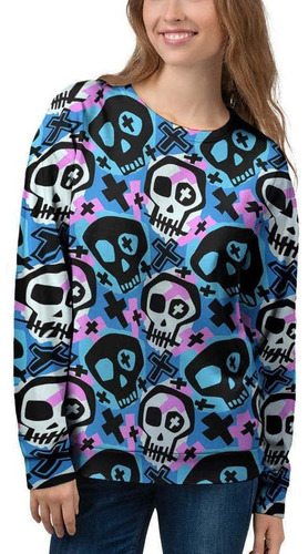 Sudadera Con Estampado De Calaveras Graffiti Tl25