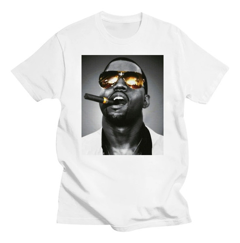 Kanye West Fuma Cigarros Estampados Camiseta Neutral