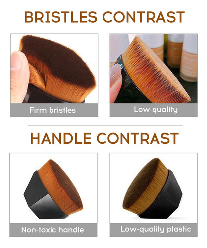 , Brocha De Base Tless Flat Head Para Un Maquillaje Rápido