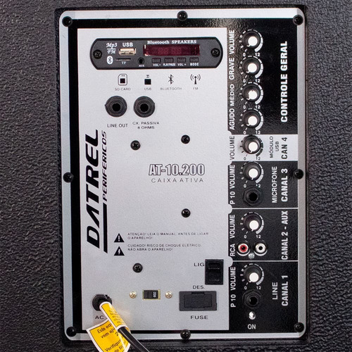 Par Caixa Ativa 200w 10' Datrel At10-200b Bluetooth Show Festa Igreja Cor Preto
