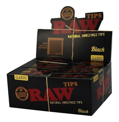 Caja Filtros Raw Black Tips Carton Para Armar - Ramos Grow