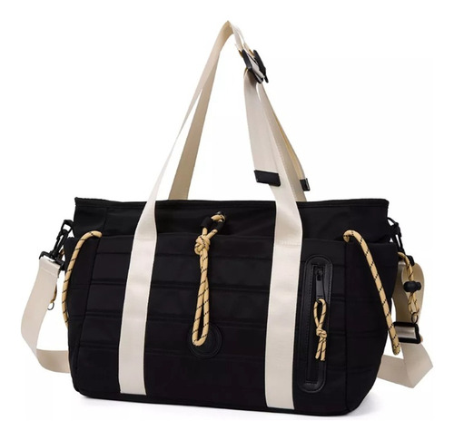 Bolso Trendy Viaje Impermeable Tiras Regulables Bolsillos Color Azul acero Lisa