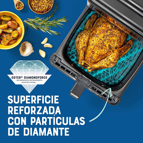 Freidora De Aire Digital Oster® Con Capacidad De 9l Ckstaf90 Color Plateado