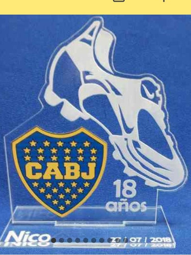 Souvenir Acrilico Boca Futbol Cumple X 20 Unidades