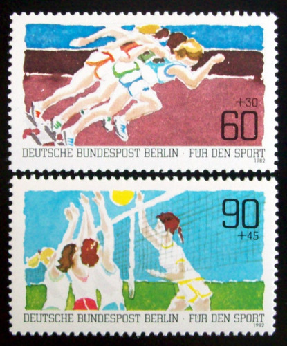 Alemania Berlín, Serie Mi. 664-65 Deportes 1982 Mint L5419