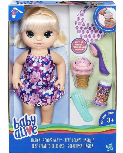 Boneca Baby Alive Sobremesa Mágica Loira Hasbro C1090