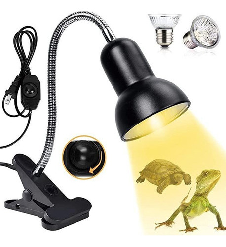 Lámpara De Calor De 3 Bombillas Uva+uvb Para Reptiles