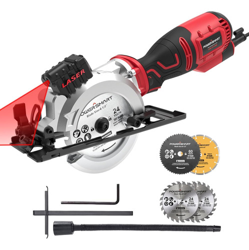 5.8 Amp 41/2 Inch Mini Circular Saw, Skill Saw With 6 B...