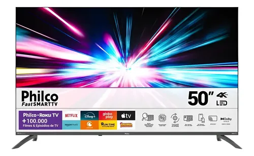 Smart TV De 50" Polegadas Roku Led Com Dolby Audio