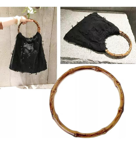 Fa 3 Bolsas De Ganchillo Con Base De Cuero, Juego De Asas