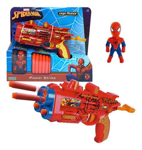 Spiderman Power Strike Pistola Lanza Dardos Avengers 