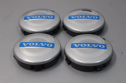 Centros Tapas De Rin Volvo 64 Milímetros Platas Con Azul