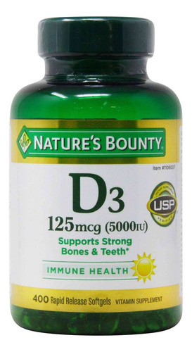 Vitamina D3 125mcg 5000iu Nature Bounty 