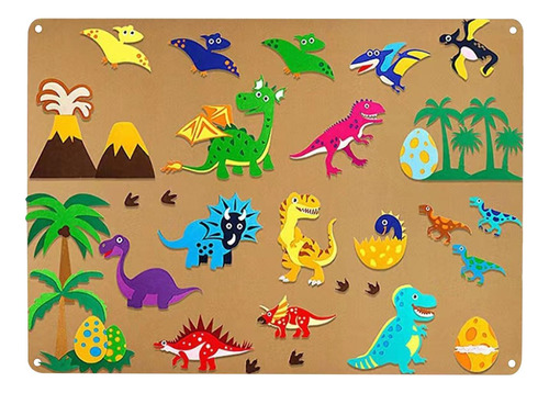 Tablero Ocupado De Historia De Fieltro, Ayuda Dinosaurio