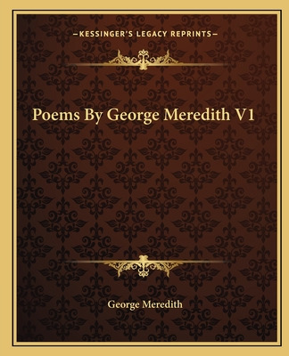 Libro Poems By George Meredith V1 - Meredith, George