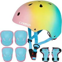 Comprar Set De Protección Para Niños: Casco, Rodilleras, Coderas Y M