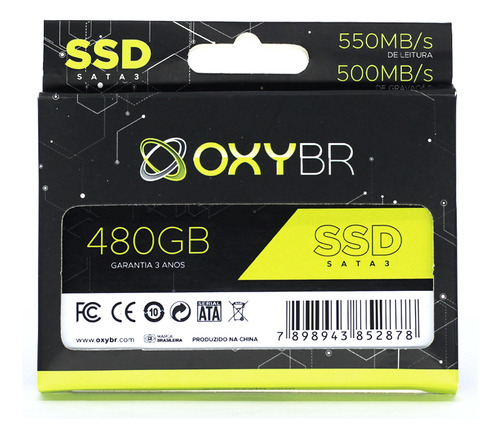 Hd Ssd 480gb Oxy 2.5 Sata3 (6 Gb/s) - Oxybr400/480 Cor Preto