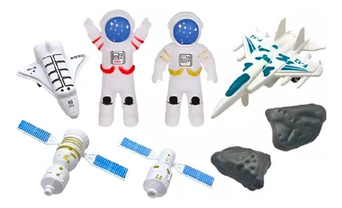Astronauta Nave Satélite Coleção Exploradores Espaciais 8pçs