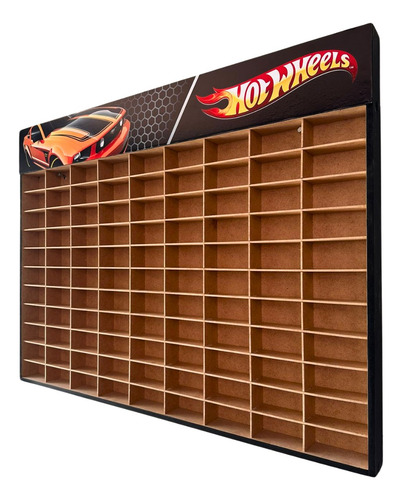 Exhibidor P/hotwheels 99autos Mod: Color Natural/mustang Natural/naranja