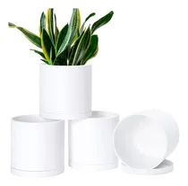 Comprar Conjunto De 4 Macetas De Plástico Modernas De 6.5 PuLG...