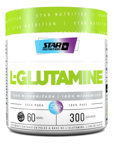 L Glutamina Star Nutrition 300 Grs 100% Pura Recuperador
