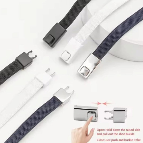 2 Cordones Elásticos Ajustable Con Broche Sin Nudos Estándar
