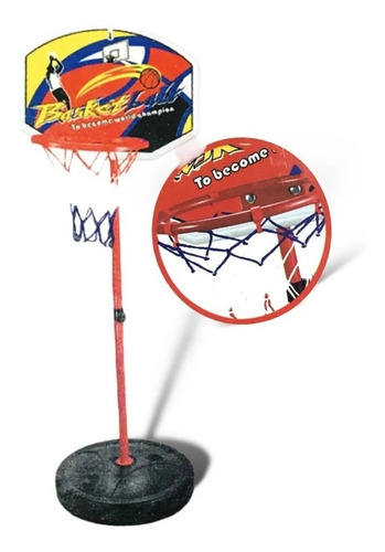 Aro De Basket Basquet Infantil De Pie C Pelota Tablero