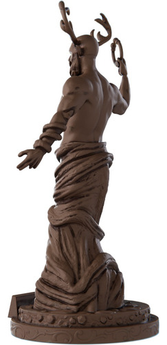 Estatua Deus Cernuno Celta Wicca - Estatueta Cernunnos Cor Cor Madeira