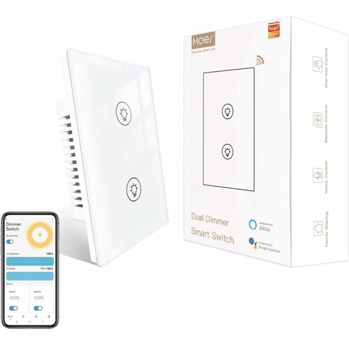 Apagador Inteligente Dimmer Zigbee 2 Botones Alexa Y Google