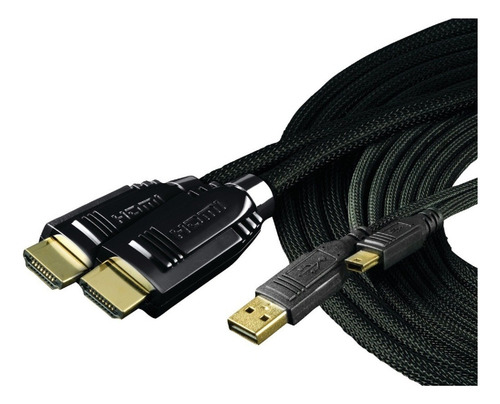 Cable HDMI de 2 HDMI mini macho a 2 HDMI USB a macho Sony Hdmi Kit de cables HDMI + cable USB negro de 3 m
